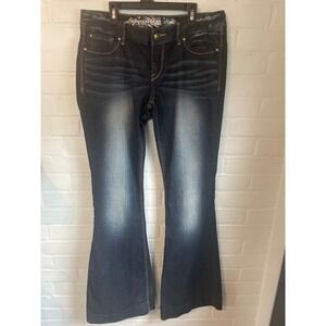 Express Stella Flare‎ Jeans Women's Size 8 Low Rise Dark Wash Denim